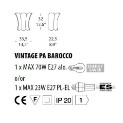 Настенный светильник Evi Style Vintage PA Barocco SR ES0241PA04SR