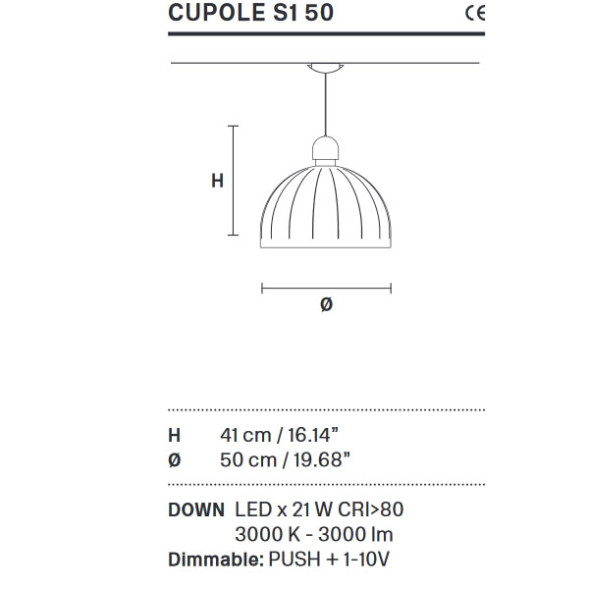 Подвесной светильник Masiero Cupole S1 50 V91