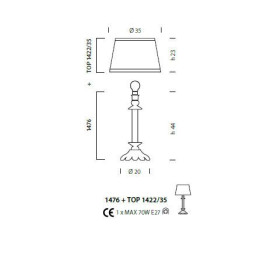 Настольная лампа Sylcom Scrigno 1476 CP PO CR.ORO + TOP 1422/35 ORO