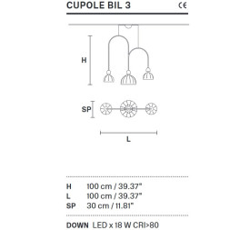 Подвесной светильник Masiero Cupole BIL 3 V54