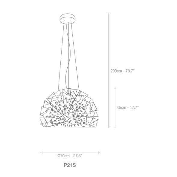 Подвесной светильник Terzani Core P21S L6 A9