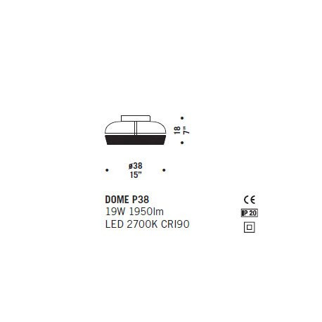 Потолочный светильник De Majo DOME P38 ED 0DOME0P11