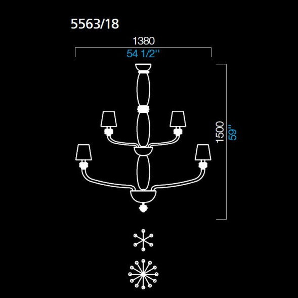 Люстра Barovier&amp;Toso Rotterdam 5563/18/CA/NN