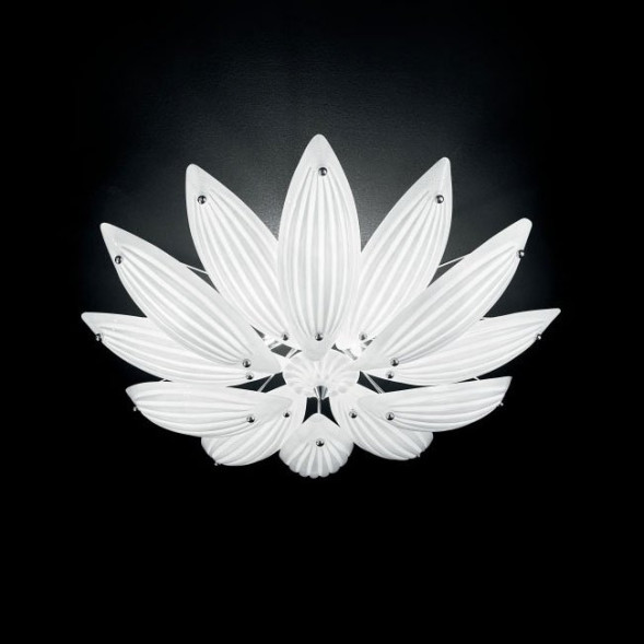 Потолочный светильник IDL Paradise 430/65PF Chrome White Murano Glass