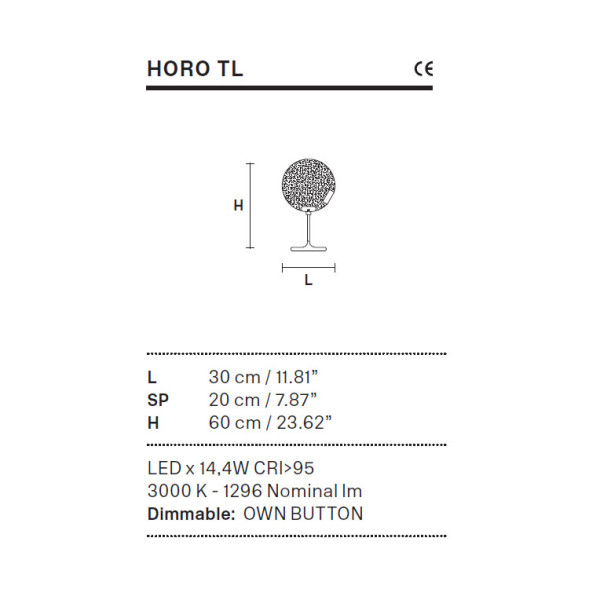 Настольная лампа Masiero HORO TL G18 / TR