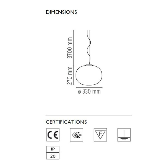 Подвесной светильник Flos Glo-Ball S1 F3005061