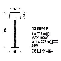 Торшер IDL Bamboo 423B/4P ivory