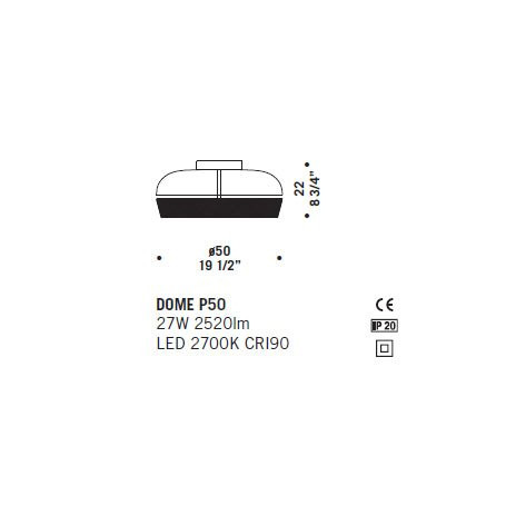 Потолочный светильник De Majo DOME P50 ED 0DOME0P20