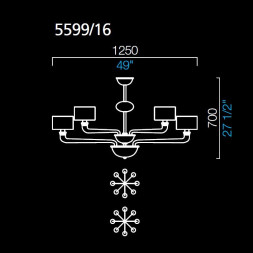 Люстра Barovier&amp;Toso Babylon 5599/16/AQ/BB
