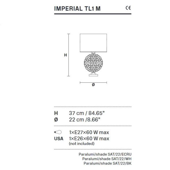 Настольная лампа Masiero Imperial TL1 M G04