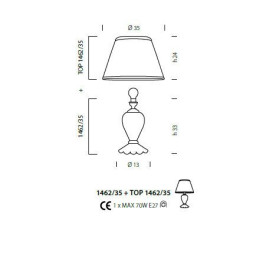 Настольная лампа Sylcom Scrigno 1462/35 D D.A + TOP 1462/35 ORO