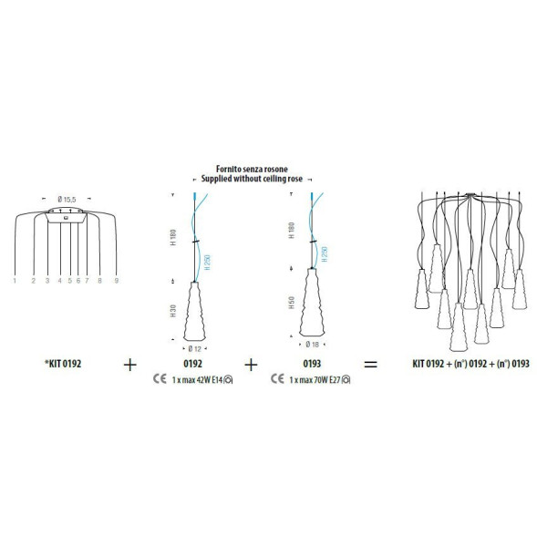 Подвесной светильник Sylcom Chaotic 0192 CR + KIT 0192