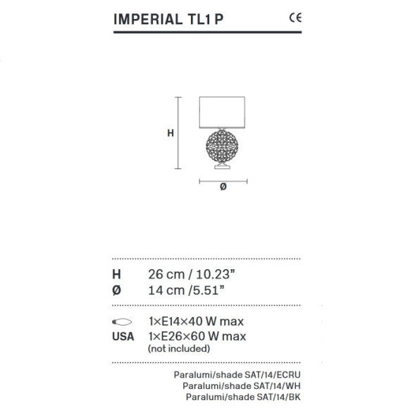 Настольная лампа Masiero Imperial TL1 P G04