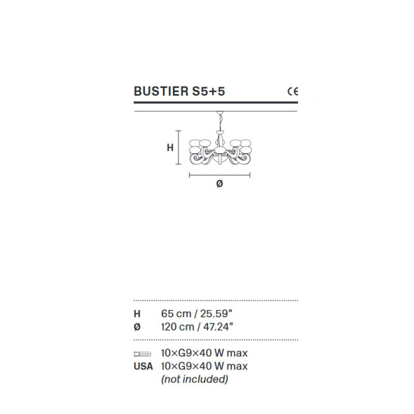 Люстра Masiero Bustier S5+5 V95