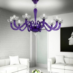Потолочная люстра Vetri Lamp 925/10PL Viola/Cristallo