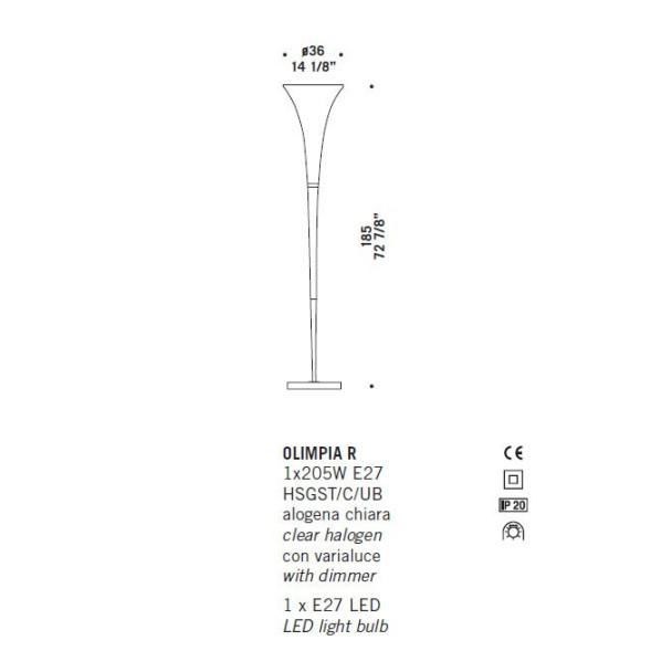 Напольный светильник De Majo OLIMPIA R 0OLIM0R00