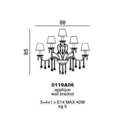 Бра Beby Casablanca 0119A06 Light Gold 192 Swarovski Almond