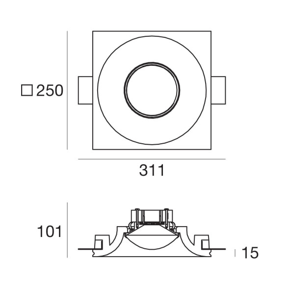 Встраиваемый светильник Linea Light Gypsum 60852N50
