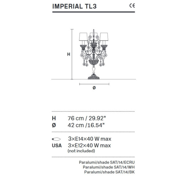 Настольная лампа Masiero Imperial TL3 G04 Cut