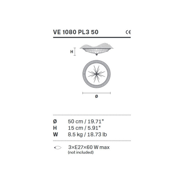 Потолочный светильник Masiero Brass &amp; spots VE 1080 PL3 50