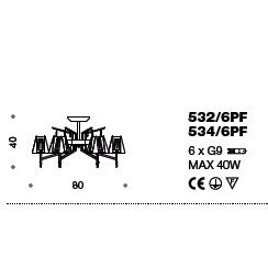 Потолочная люстра IDL Prestige 532/6PF copper