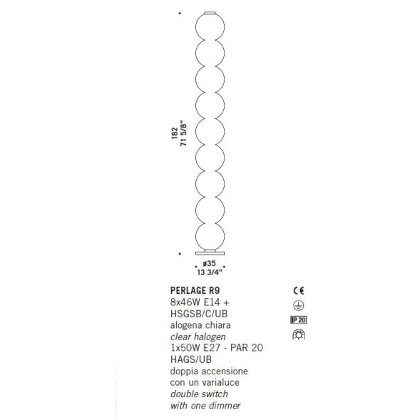 Напольный светильник De Majo PERLAGE R9 0PERL0R90