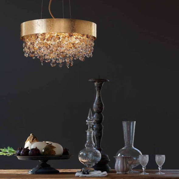 Подвесной светильник Masiero Ola S6 40 F01 / Amber crystal