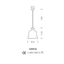 Подвесной светильник Sylcom Contarini 1209/32 D ORO