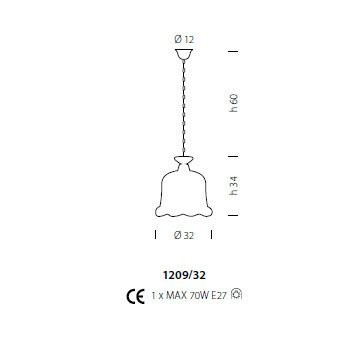 Подвесной светильник Sylcom Contarini 1209/32 D ORO