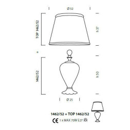 Настольная лампа Sylcom Scrigno 1462/52 D ORO + TOP 1462/35 ORO