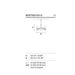 Люстра Masiero Bustier S3+3 G05