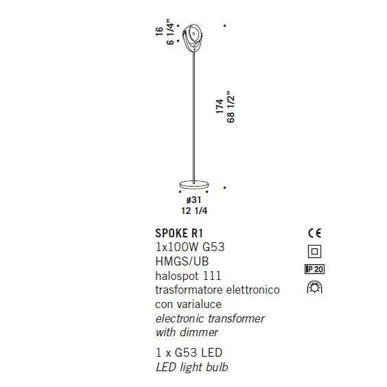 Торшер De Majo SPOKE R1 0SPOK0R10