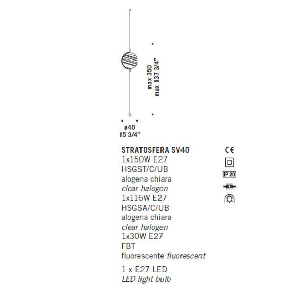 Напольный светильник De Majo STRATOSFERA SV40 0STRA0S00