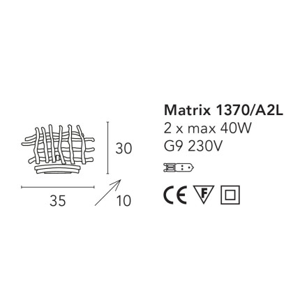 Настенный светильник Bellart Matrix 1370/A2L 17