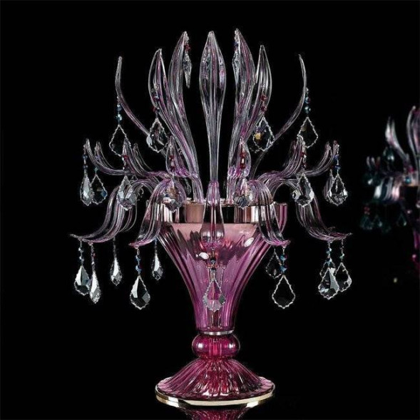 Настольная лампа Beby Garden Party 7810L02 Light gold Fuchsia Venice Swarovski Plaque