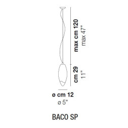 Подвесной светильник Vistosi Baco SP E27 BC/SF NI