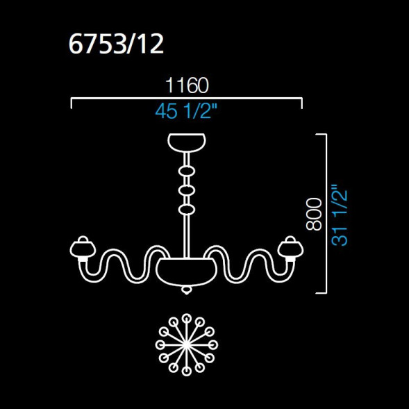 Люстра Barovier&amp;Toso Bissa Boba 6753/12/RR