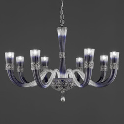 Люстра Euroluce Dea L8 nichel Blu