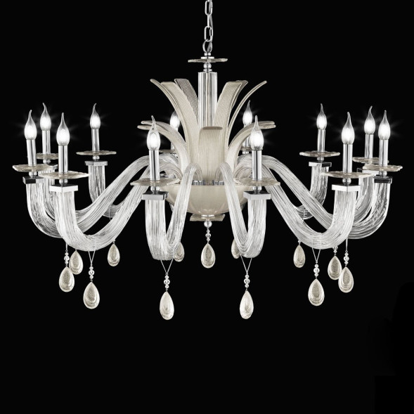 Люстра Euroluce Soar L12 silver Sheen silver