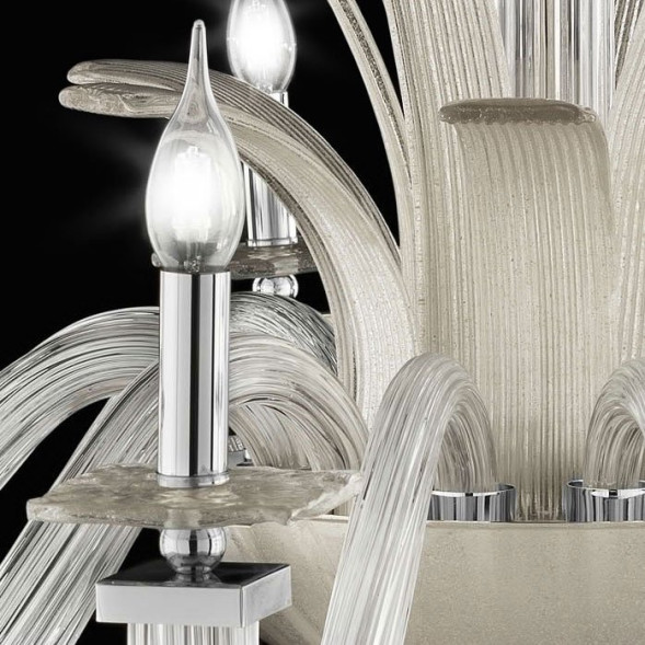 Люстра Euroluce Soar L12 silver Sheen silver