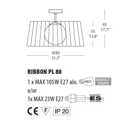 Потолочный светильник Morosini Ribbon PL80 0481PL08NOIN