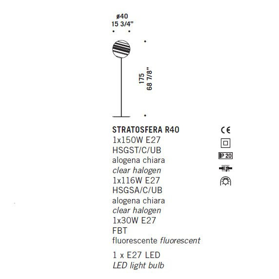 Торшер De Majo STRATOSFERA R40 0STRA0R40