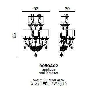 Бра Beby Group Celebrity 9050A02 Gold Light gold Gold leaf