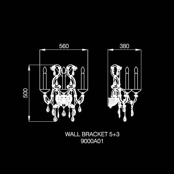 Бра Beby Queen of Roses 9000A01 Chrome Swarovski Plaque