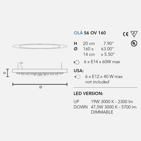 Подвесной светильник Masiero Ola S6 OV 160 F03 / Copper pendants