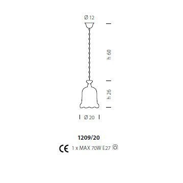 Подвесной светильник Sylcom Contarini 1209/20 K CO