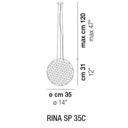 Подвесной светильник Vistosi Rina SP 35C E27 BC/MU NI