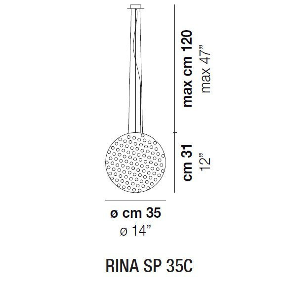 Подвесной светильник Vistosi Rina SP 35C E27 BC/MU NI
