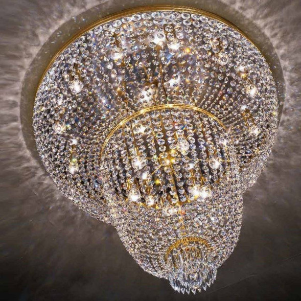 Потолочный светильник Beby Group Empire 1570/12+6PL Light gold CUT CRYSTAL