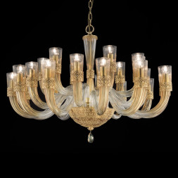 Люстра Euroluce Dea L12+6+6 gold Ambra